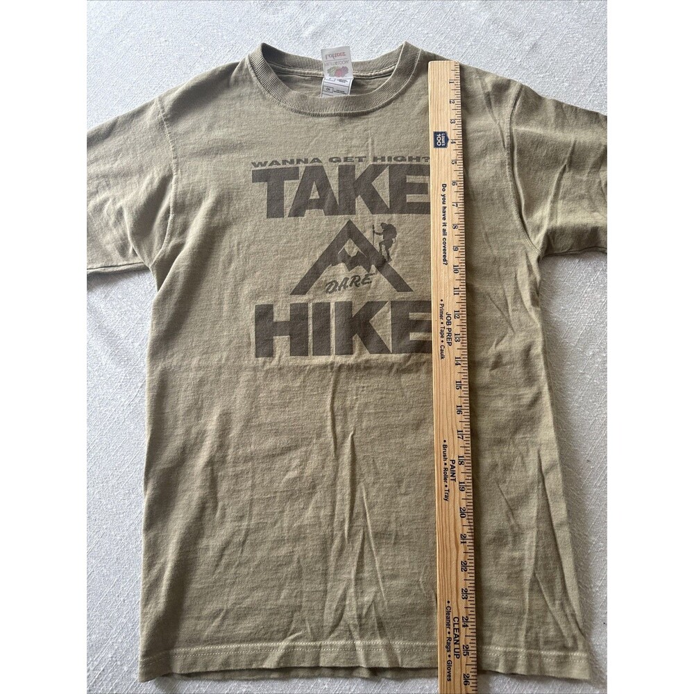 Vtg 90s Fruit Of The Loom Sz Small DARE Shirt Wanna‎ Get High Take A Hike FLAW - Picture 8 of 10